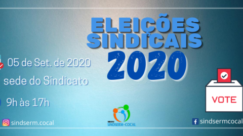 ELEIÇÃO SINDICAL 2020 – SERÁ NO PRÓXIMO SÁBADO – 5 DE SETEMBRO